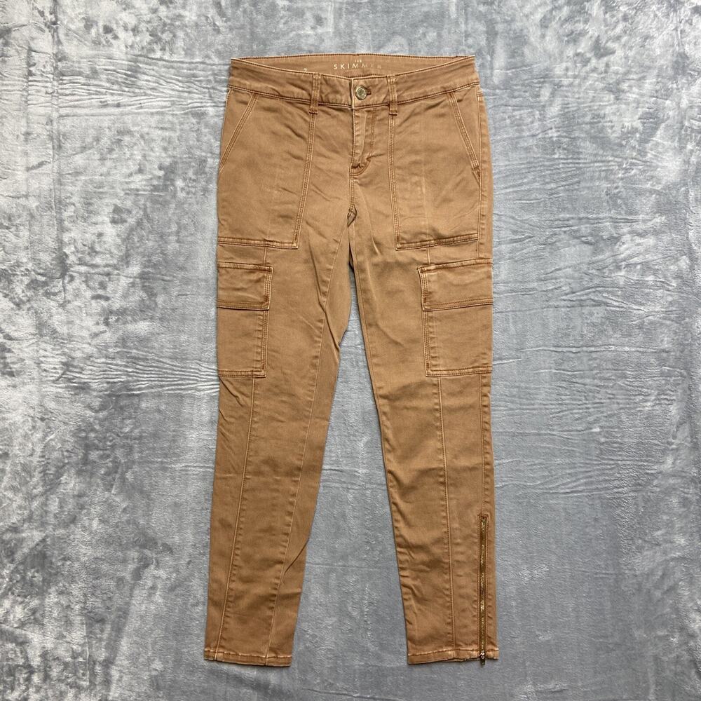 White House Black Market The Slimmer Cargo Jeans Women’s Size 2 Brown Denim